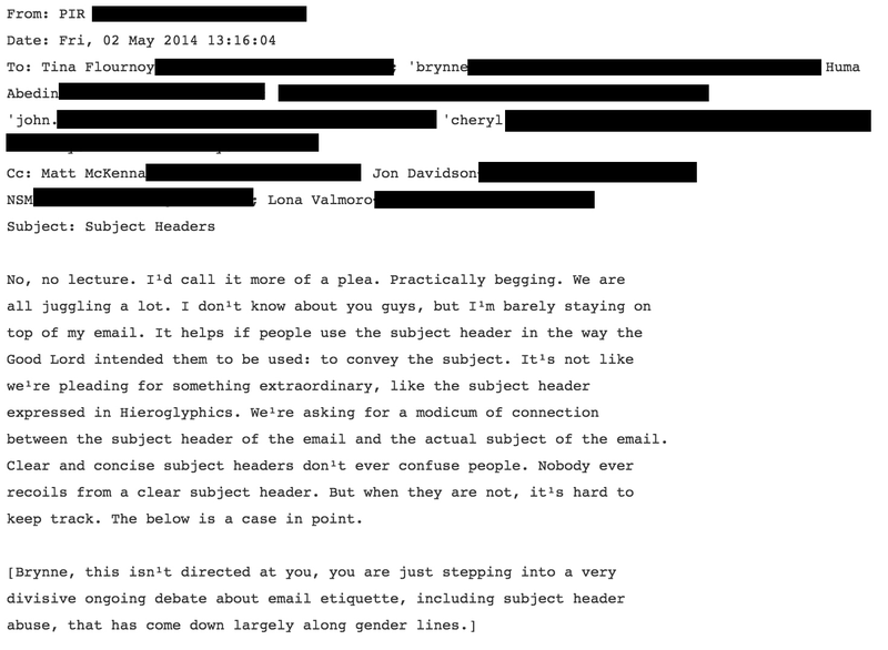 Illustration for article titled Leaked Emails Show Clinton Aide Freaked Out About Confusing Email Subject Lines